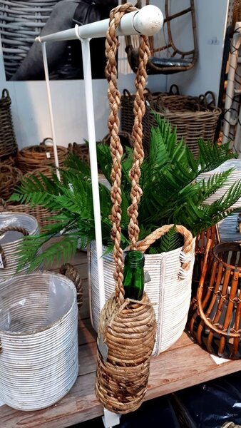 Sklenená zelená fľaša na zavesenie - Ø 8 * 29 cm - Ostatní