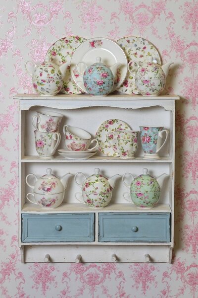Porcelánový hrnček s kvetmi - Ø 12*9*10 cm - Clayre & Eef