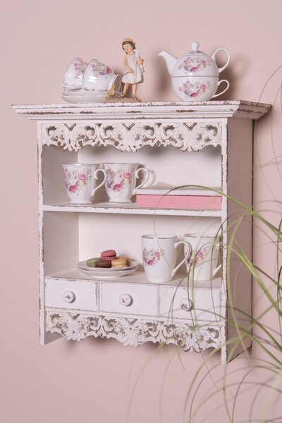 Porcelánový hrnček Friendly Roses - 12*9*11 cm / 0.33L - Clayre & Eef