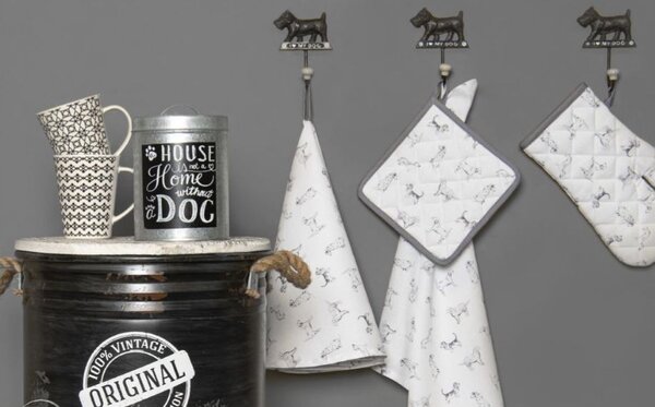 Textilné košíček na pečivo Dog Friends - 35 * 35 * 8 cm - Clayre & Eef