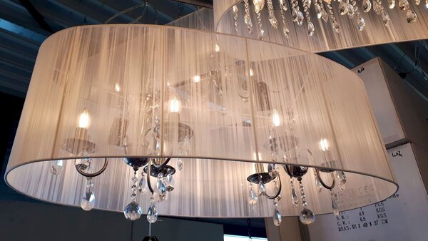 Biely oválny luster Merel White - 100 * 46 * 34 cm / 6 * E14 - Collectione
