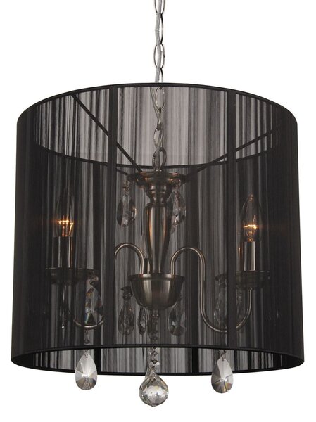 Čierny guľatý luster Merel - Ø40 x 120 cm / 3 * E14 - Collectione