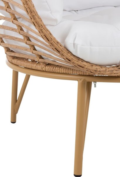 Béžové ratanové záhradné kreslo Lounge White Oval - 115*110*148 cm - J-Line by Jolipa