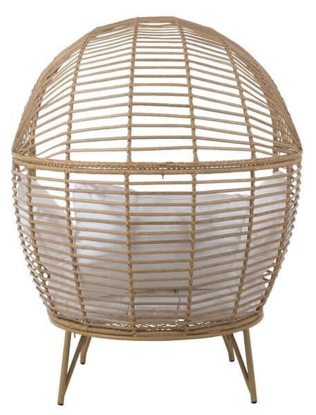 Béžové ratanové záhradné kreslo Lounge White Oval - 115*110*148 cm - J-Line by Jolipa
