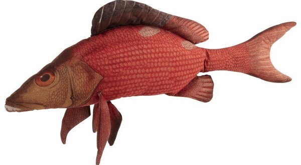 Červený vankúš Fish Paul - 93 * 34 * 17cm - J-Line by Jolipa