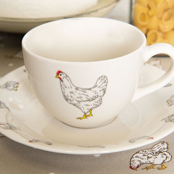 Šálka s podšálkom Little Chicken - 0,2l - Clayre & Eef