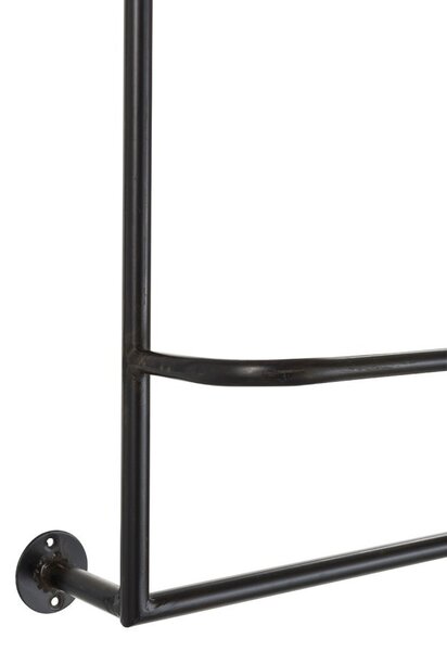 Čierny nástenný vešiak na uteráky - 93 * 16 * 53 cm - J-Line by Jolipa