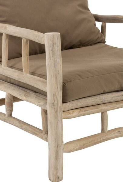 Drevené kreslo Teak - 75 * 90 * 90 cm - J-Line by Jolipa