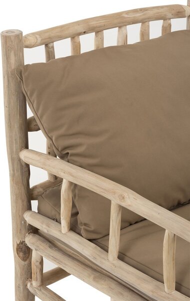 Drevené kreslo Teak - 75 * 90 * 90 cm - J-Line by Jolipa