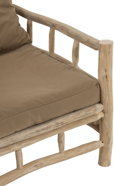 Drevené kreslo Teak - 75 * 90 * 90 cm - J-Line by Jolipa