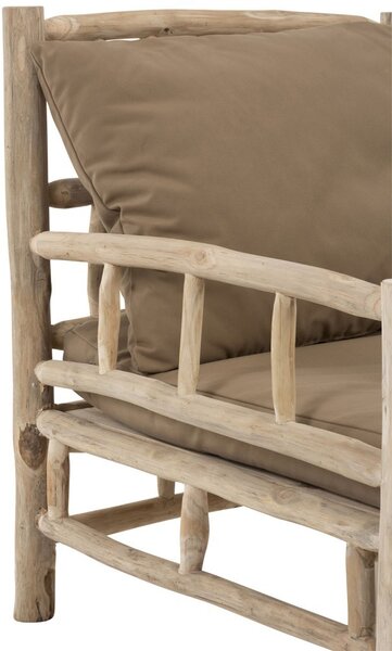 Drevené kreslo Teak - 75 * 90 * 90 cm - J-Line by Jolipa