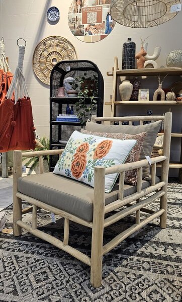 Drevené kreslo Teak - 75 * 90 * 90 cm - J-Line by Jolipa