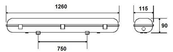 Svietidlo prachotesné LED 2xT8/120cm IP65 ELWATT