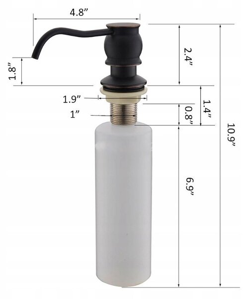 Gamma Retro, dávkovač saponátu pre kuchynský drez 400ml, chrómová, GMA-DOZR-CH
