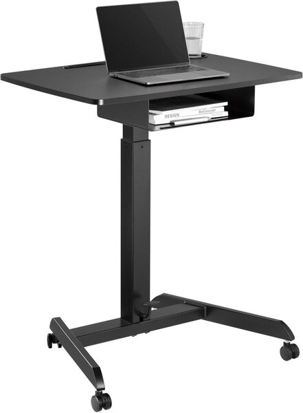 Výškovo nastaviteľný stôl na notebook s kolieskami a zásuvkou Sit-Stand Desk - Výškovo nastaviteľný do max. 113 cm / max. 8 kg - čierny