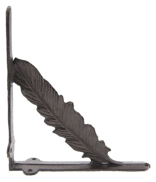 Hnedá liatinová policová konzola List - 22*5*20 cm - Clayre & Eef