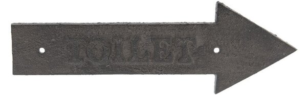 Liatinová cedule nástenná šípka Toilet - 29 * 10 * 1 cm - Clayre & Eef