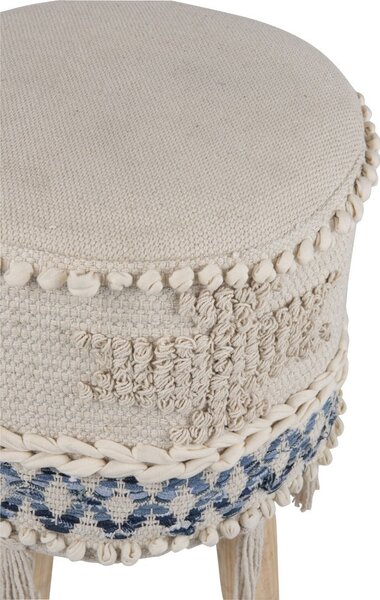 Modro-krémová stolička - podnožka Denim - 30 * 45cm - J-Line by Jolipa