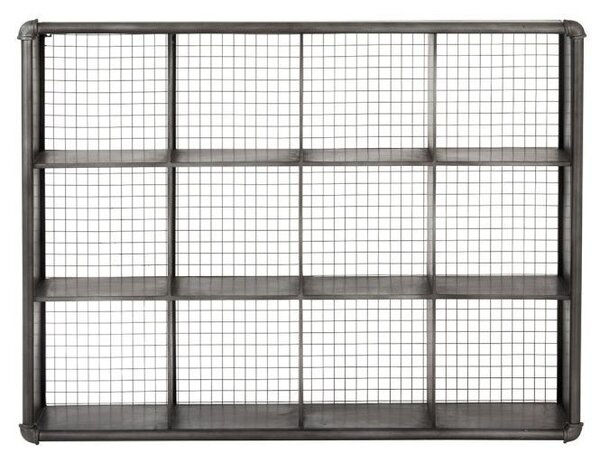 Čierny kovový nástenný policový regál - 121 * 26 * 91cm - J-Line by Jolipa
