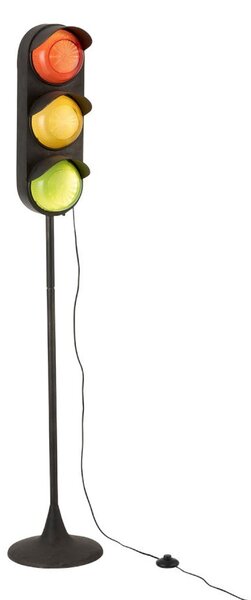 Čierna kovová stojaca lampa Semafor - Ø30 * 160cm - J-Line by Jolipa