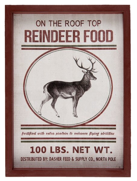 Obraz Jelen Reindeer food - 27 * 3 * 37 cm - Clayre & Eef