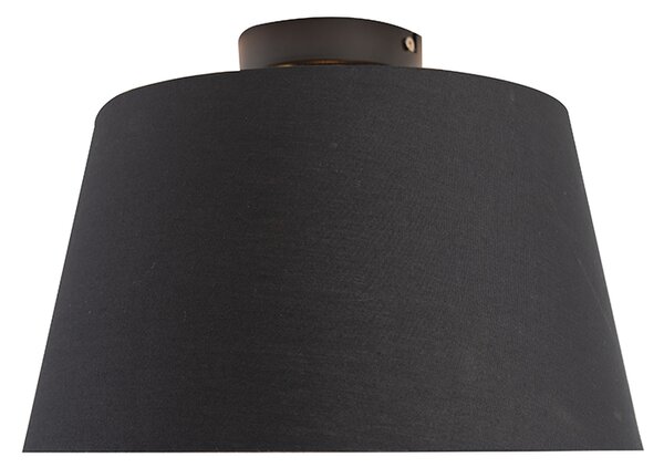 Stropné svietidlo s bavlneným tienidlom čierne so zlatom 32 cm - Combi Black