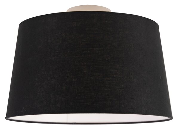 Moderné stropné svietidlo biele s čiernym tienidlom 35 cm - Combi