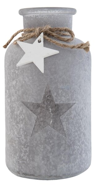 Dekoračné sklenená fľaša s hviezdou - Ø10 * 20 cm - Clayre & Eef