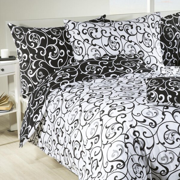 Bavlnené posteľné obliečky VERONIKA čiernobiele štandardná dĺžka