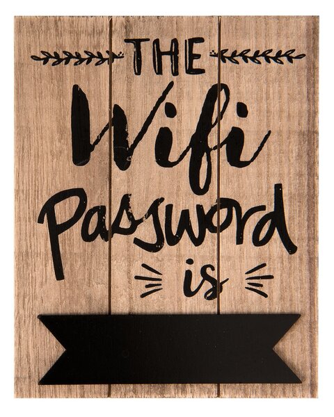 Nástenná drevená ceduľa na heslo Wifi - 16 * 1 * 20 cm - Clayre & Eef