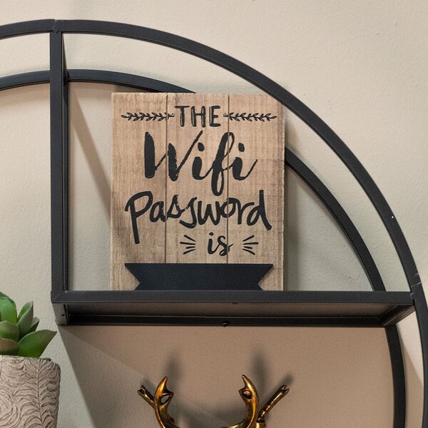 Nástenná drevená ceduľa na heslo Wifi - 16 * 1 * 20 cm - Clayre & Eef