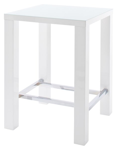 Barový stôl GERARD 80 biela/sklo