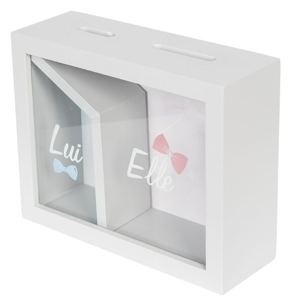 Vtipná pokladnička s prepážkou Lui a Elle - 20*7*16 cm - Clayre & Eef