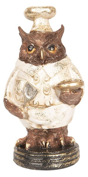 Dekoratívne soška sovy kuchára - 8 * 7 * 14 cm - Clayre & Eef
