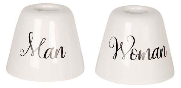 2ks držiak na zubnú kefku muž / žena - Ø 6 * 4/6 * 4 cm - Clayre & Eef