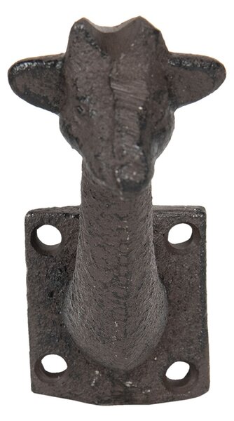 Hnedý nástenný háčik Žirafa - 10 * 4 * 7 cm - Clayre & Eef