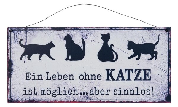 Nástenná kovová ceduľa Katza - 30 * 14 cm - Clayre & Eef