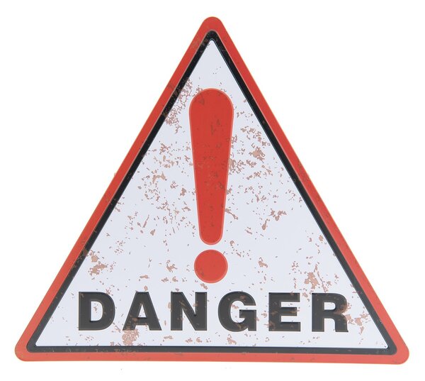 Nástenná ceduľa Danger - 30 * 34 cm - Clayre & Eef