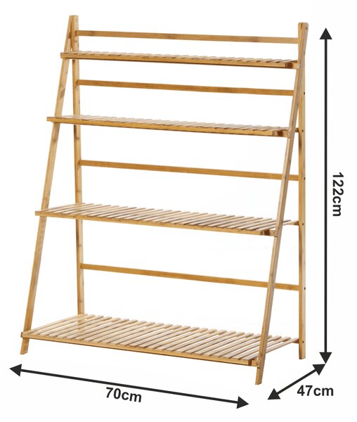 KONDELA Skladací regál, bambus, NEPEL TYP 2 + darček