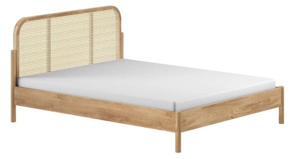 Dvojlôžková posteľ z dubového dreva bez roštu 180x200 cm v prírodnej farbe Olive Rotan – Vipack