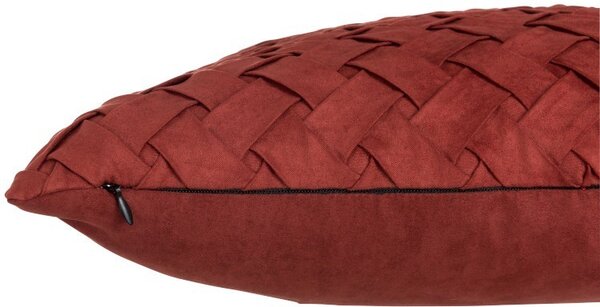 Vínový prepletaný vankúš Rust - 43 * 43 cm - J-Line by Jolipa