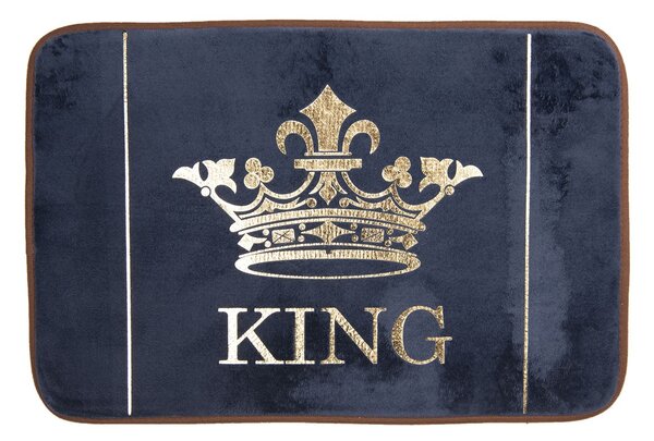 Tmavo modrá kúpeľňová predložka King - 60*40*1 cm - Clayre & Eef