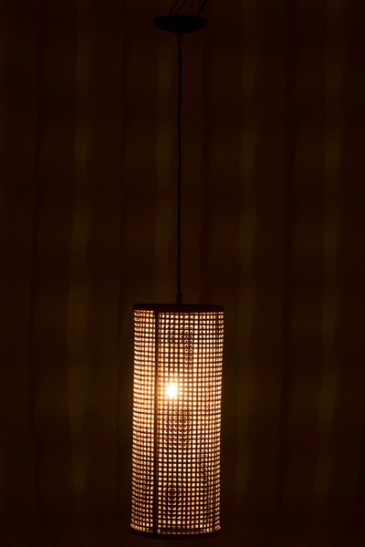 Béžová bambusová závesná lampa - Ø20 * 135 cm - J-Line by Jolipa