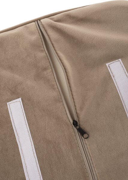 KONDELA Dizajnové kreslo, sivohnedá Taupe Velvet látka, ZIRKON