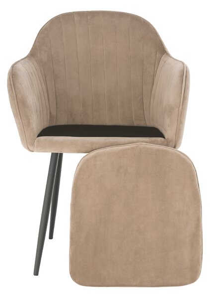 KONDELA Dizajnové kreslo, sivohnedá Taupe Velvet látka, ZIRKON