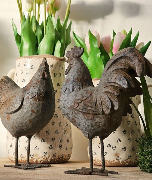Dekorácie sliepky - 13 * 9 * 20 cm - Clayre & Eef