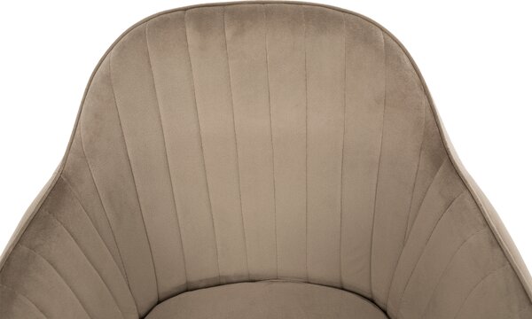 KONDELA Dizajnové kreslo, sivohnedá Taupe Velvet látka, ZIRKON