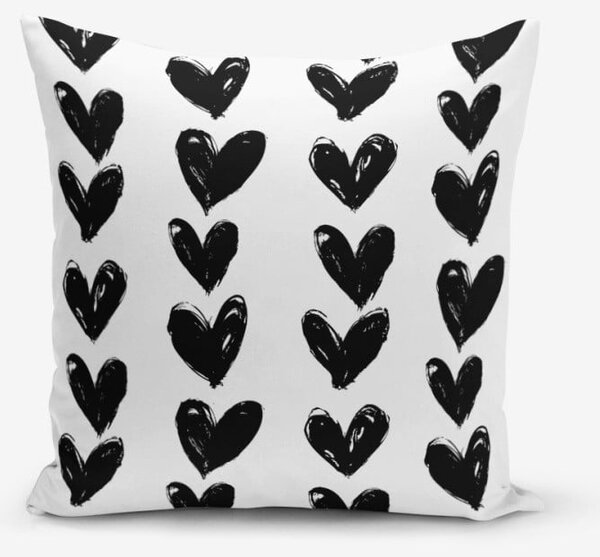 Obliečka na vankúš s prímesou bavlny Minimalist Cushion Covers Black Heart, 45 × 45 cm