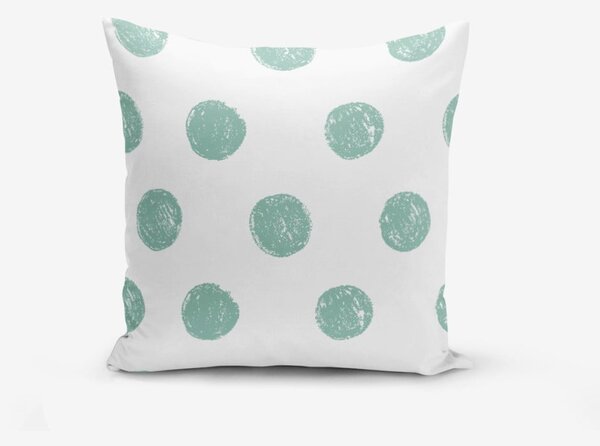 Obliečka na vankúš s prímesou bavlny Minimalist Cushion Covers Mind Green With Points, 45 × 45 cm