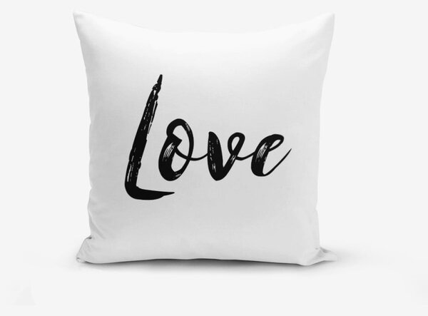 Obliečka na vankúš s prímesou bavlny Minimalist Cushion Covers Love Writing, 45 × 45 cm